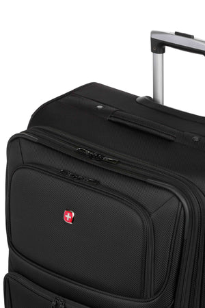 SWISSGEAR Sion 6283 Expandable 2 Piece Spinner Luggage Set - Black Padded reinforced top handles