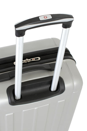 Swissgear 6297 Expandable Hardside Spinner Luggage Aluminum, push-button locking telescopic handle