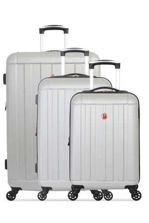 Swissgear 6297 Expandable 3pc Hardside Spinner Luggage Set - Silver 