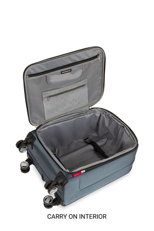 Swissgear 6305 Expandable 2pc Spinner Luggage Set Adjustable clothing tie-down straps to help prevent shifting of content