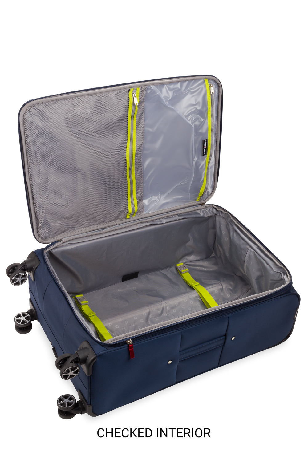 Swissgear 6386 Expandable 3PC Spinner Luggage Set Large main compartment with side mesh and wet zip pockets