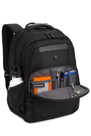 SWISSGEAR Sleek Pro ScanSmart Laptop Backpack in All Black