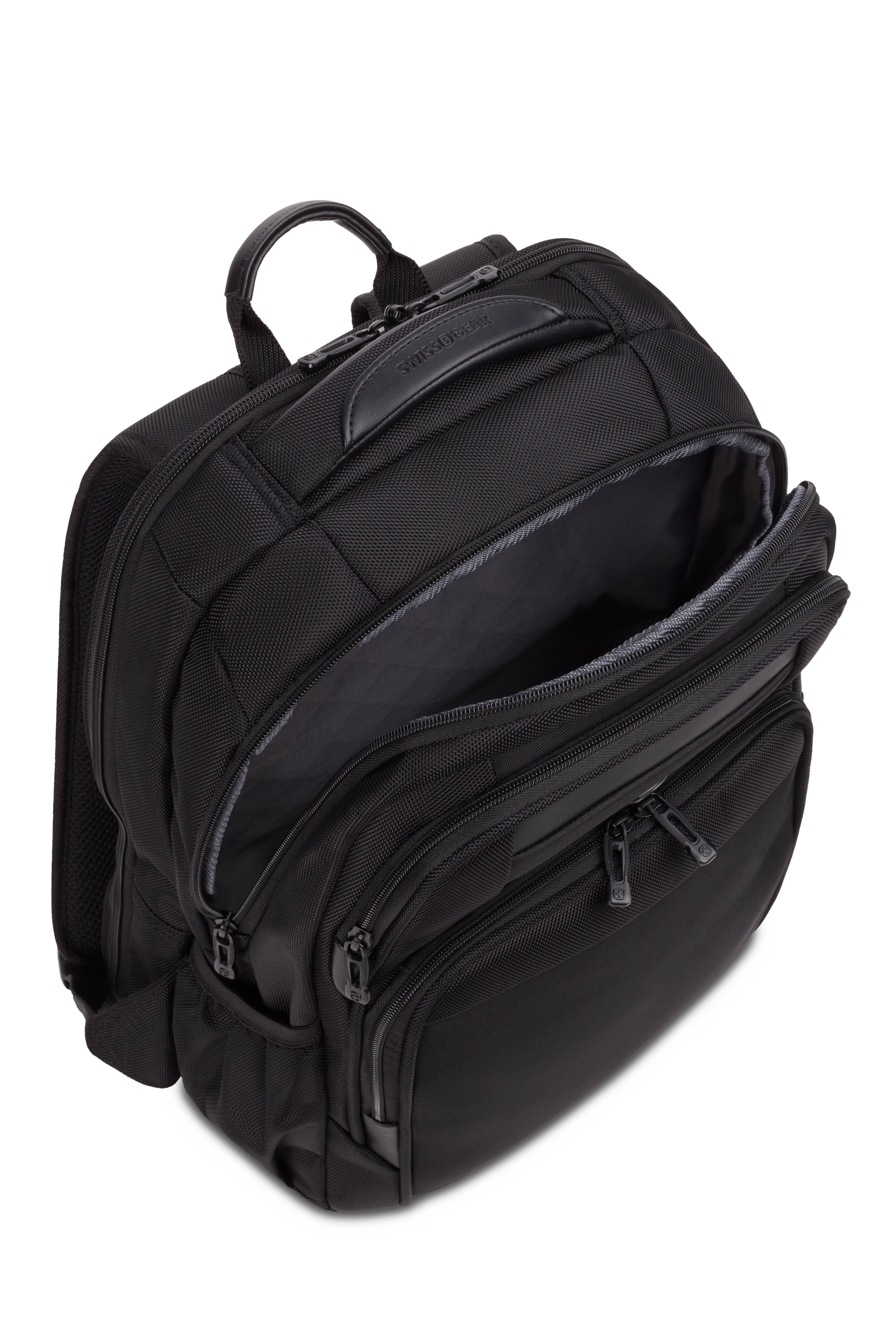 SWISSGEAR Sleek Pro ScanSmart Laptop Backpack in All Black