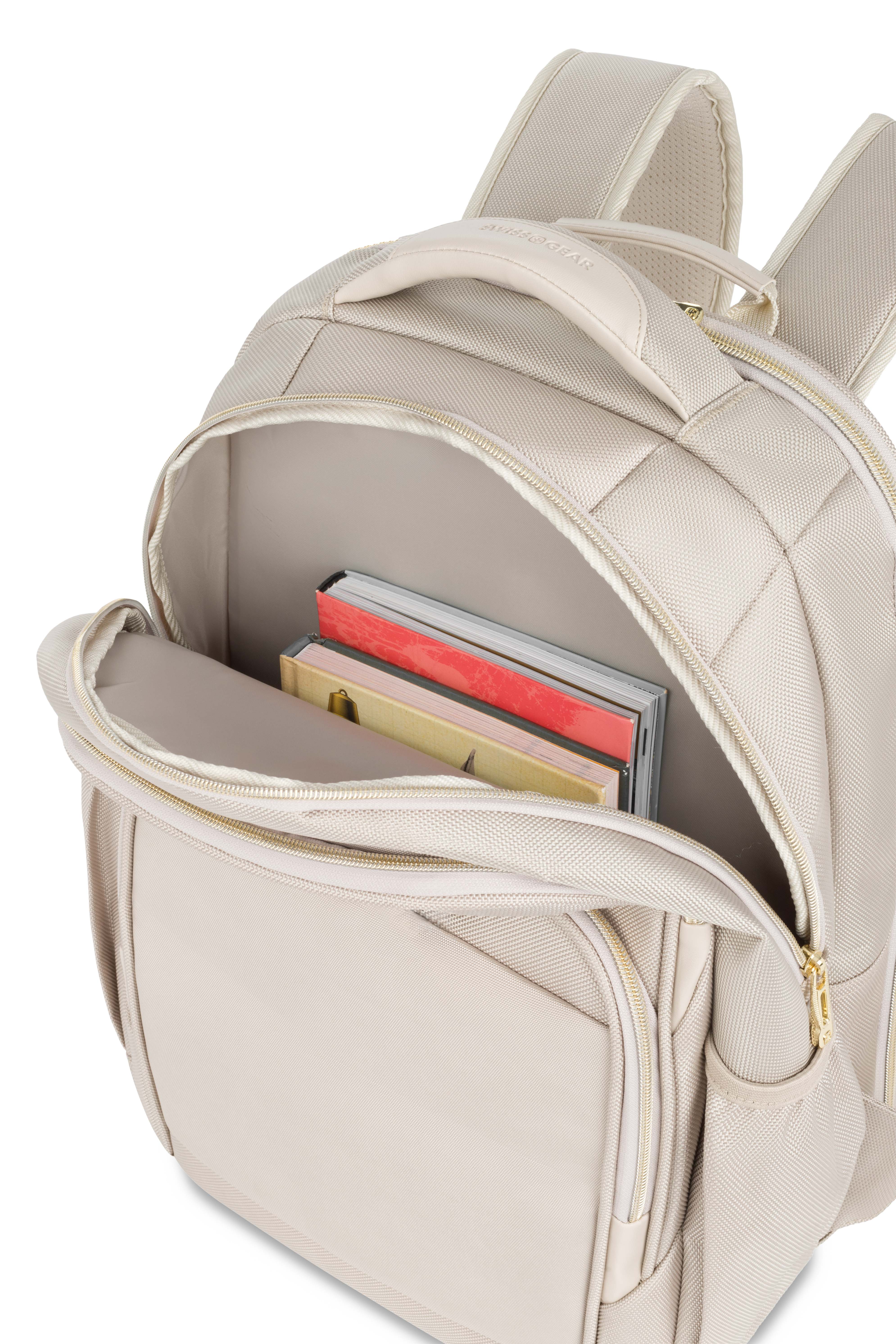 バッグ swiswi SWISSGEAR Sleek Pro ScanSmart Laptop Backpack in Sand