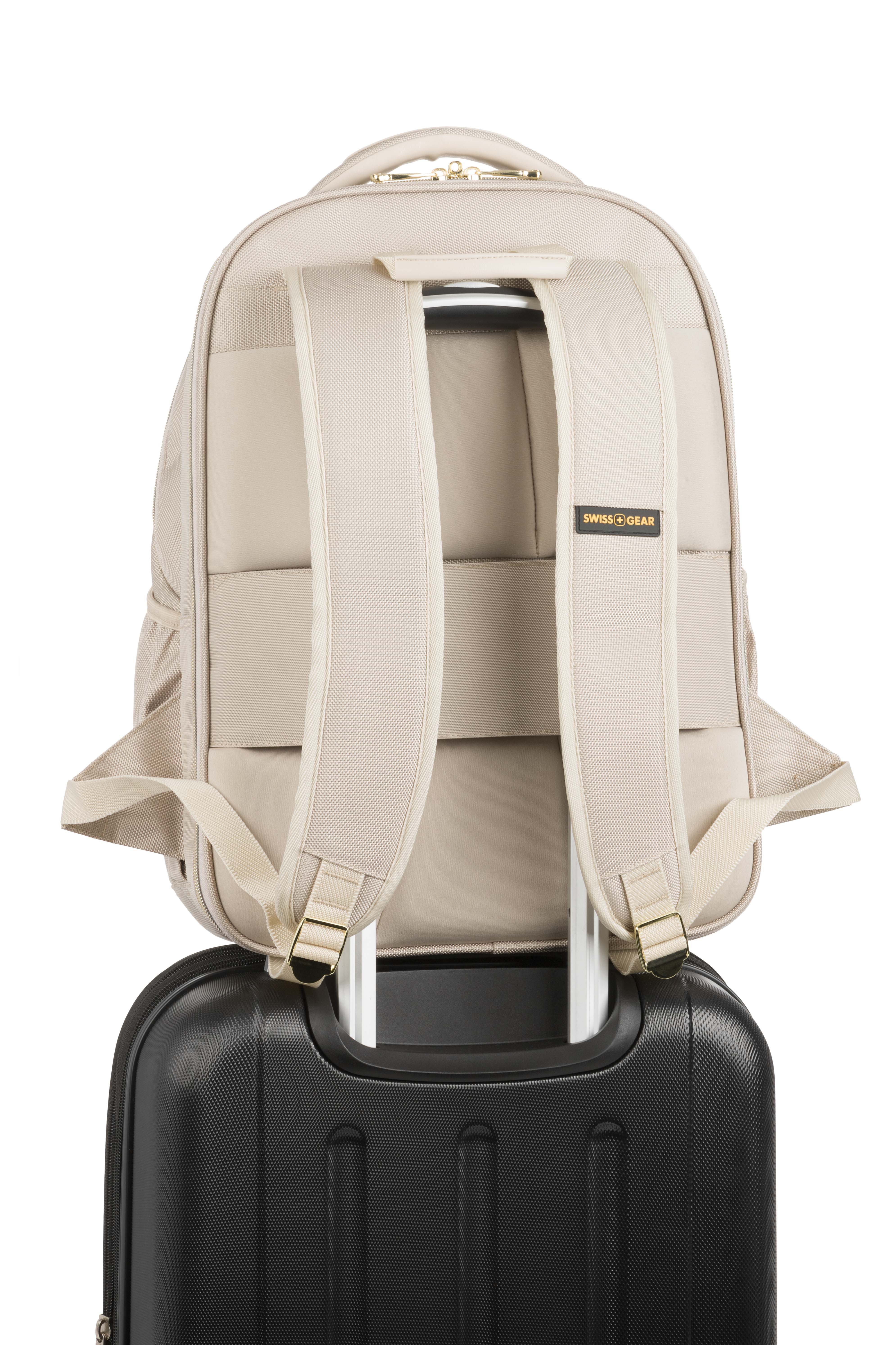 SWISSGEAR Sleek Pro ScanSmart Laptop Backpack in Sand