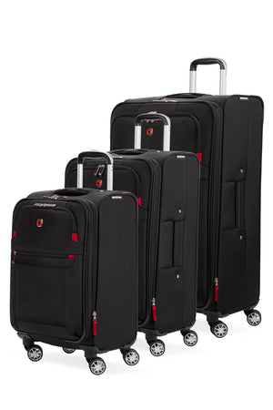 Swissgear 6568 Expandable 3pc Spinner Set - Black and Red