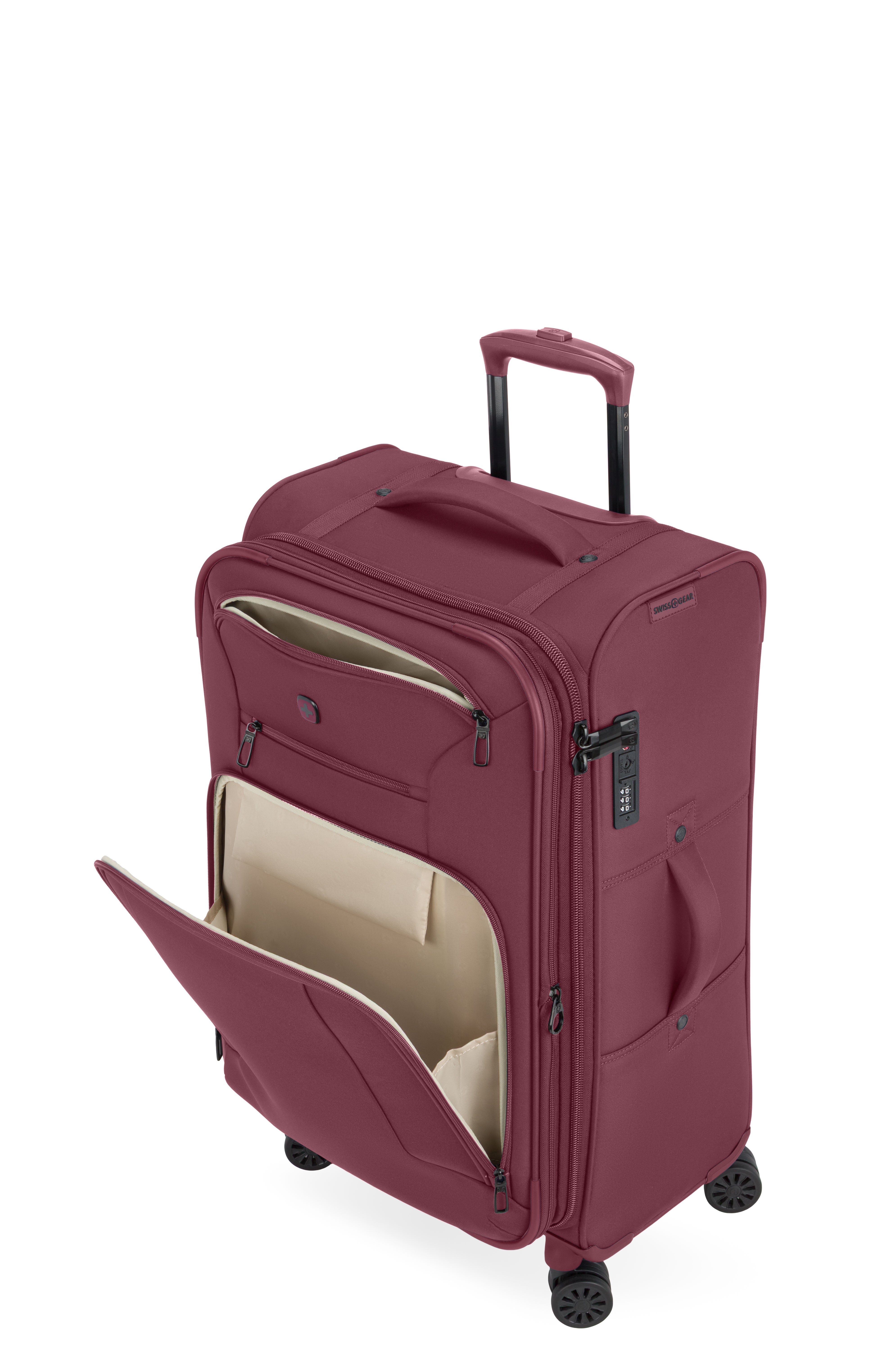 SWISSGEAR Sion Reserve Medium Checked Spinner - Pomegranate - 06