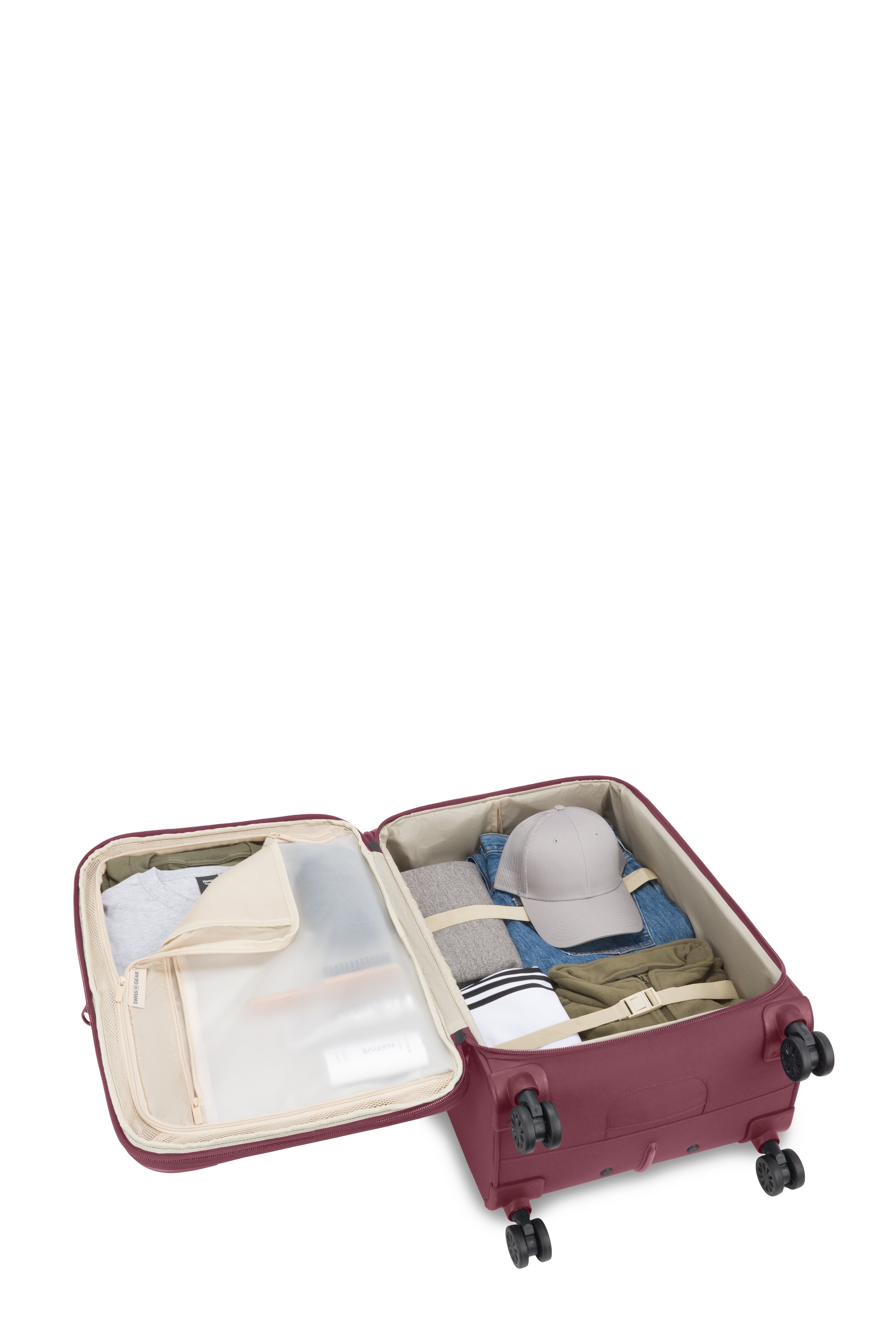 SWISSGEAR Sion Reserve Medium Checked Spinner - Pomegranate - 05
