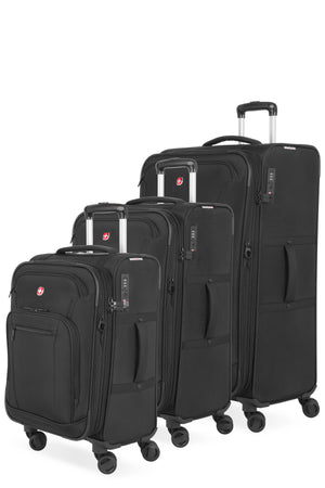 SWISSGEAR 7070 Softside Expandable Spinner 3 Piece Set - Black 