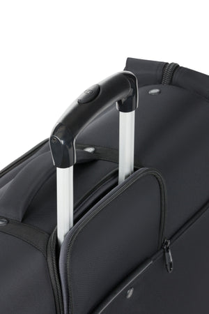 SWISSGEAR Zurich Garment Bag - Black Retractable aluminum locking telescopic handle stores behind zippered pocket when not in use