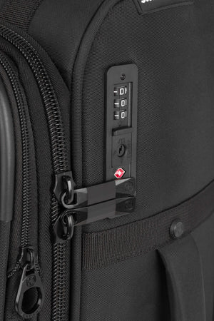 SWISSGEAR 7070 Carry-on Expandable Spinner Integrated, flush mounted TSA approved combination lock for added security