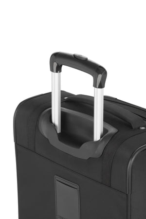 SWISSGEAR 7070 Carry-on Expandable Spinner Push-button locking telescopic handle for easy pushing or pulling of luggage