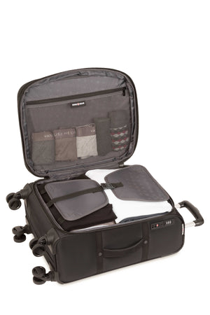SWISSGEAR 7070 Carry-on in Black with Expandable Spinner Easily access your essentials with the Carry-on interior zippered flat mesh pocket