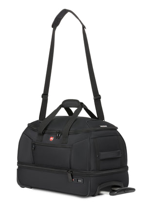 SWISSGEAR Zurich Wheeled 48L Duffel Bag - Black adjustable and removable shoulder strap