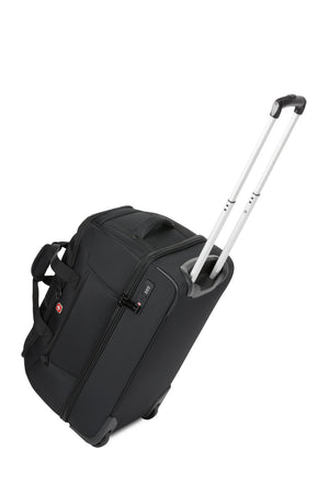 SWISSGEAR Zurich Wheeled 48L Duffel Bag - Black Push-button, locking telescopic handle, so you can easily guide your bag through airport terminals