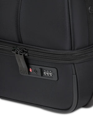 SWISSGEAR Zurich Wheeled 48L Duffel Bag with flush-mounted TSA-approved combination lock to keep items secured