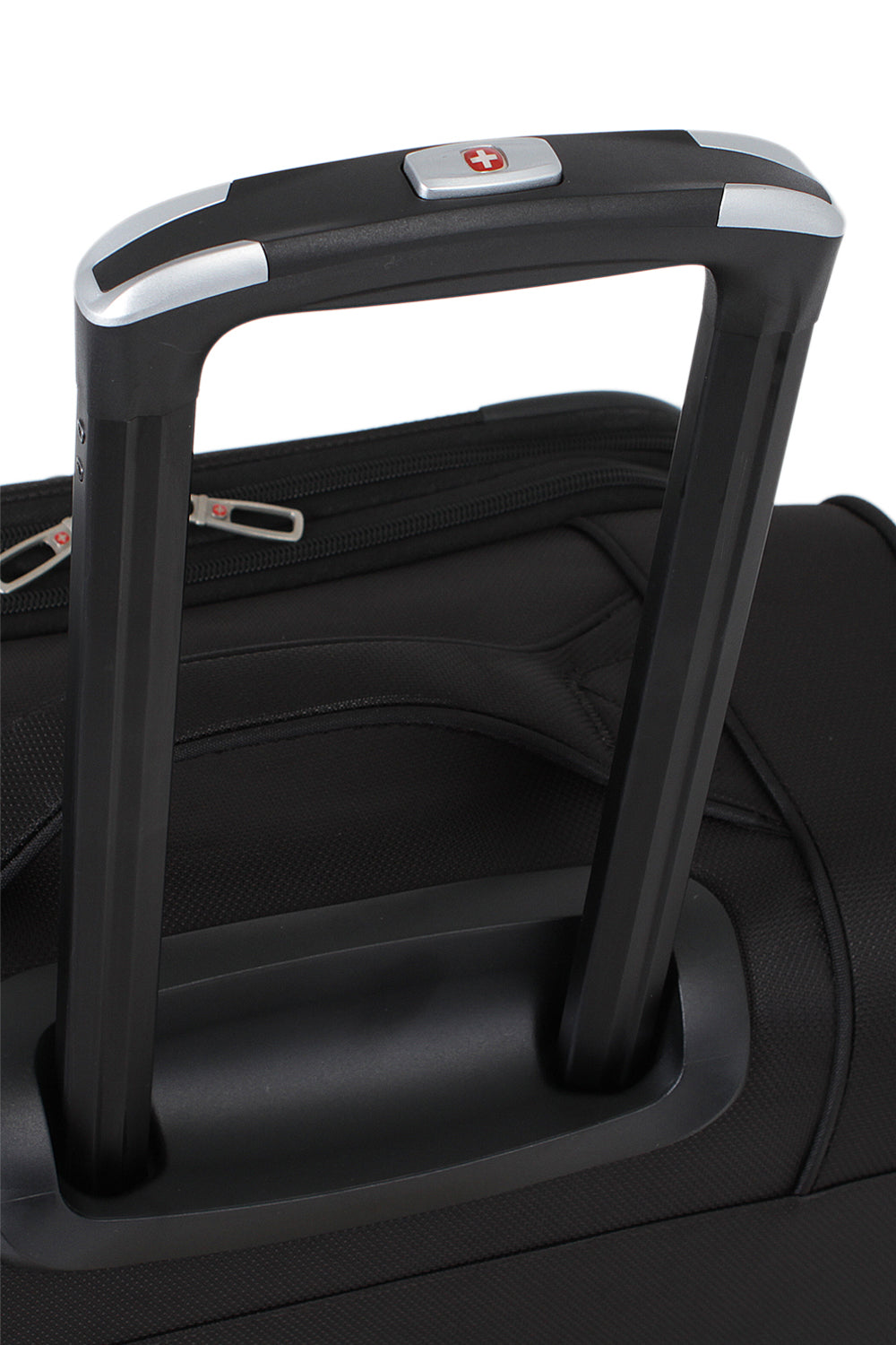 Swissgear Weekend Escape 2pc Luggage Set Aluminum push-button telescopic handle locks in place for easy steering