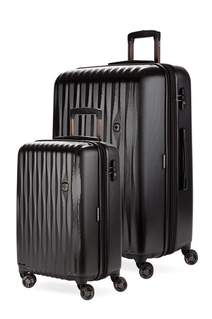 Swissgear 7272 Energie Expandable 2pc Hardside Spinner Luggage Set - Black 