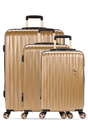 Swissgear 7272 Energie Expandable 3pc Hardside Spinner Luggage Set - Gold 