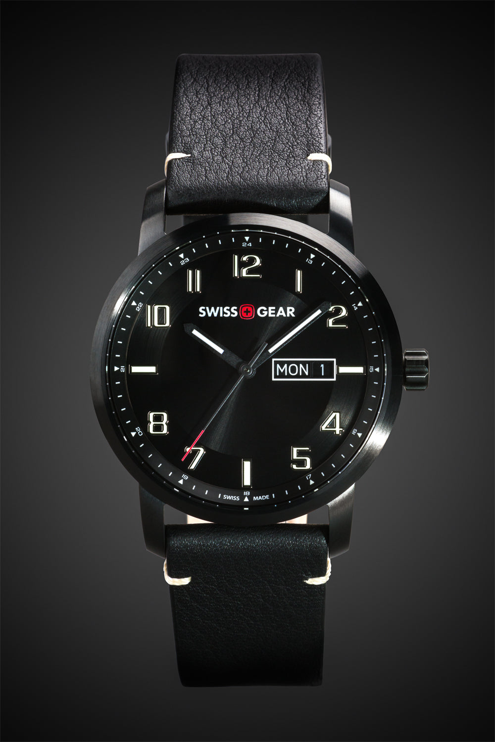 SWISSGEAR Legacy Swiss Watch - Black with Black Dial and Black Strap - 07