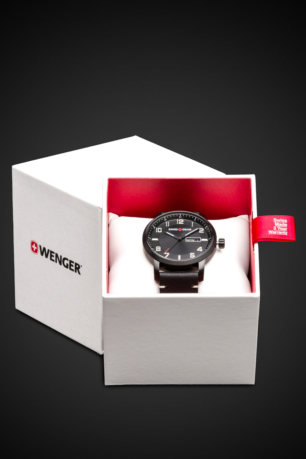 SWISSGEAR Legacy Swiss Watch - Black with Black Dial and Black Strap - 09