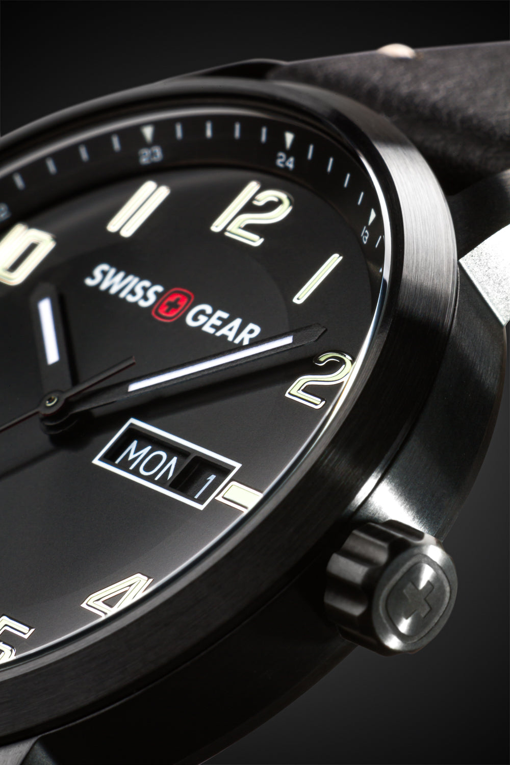 SWISSGEAR Legacy Swiss Watch - Black with Black Dial and Black Strap - 08