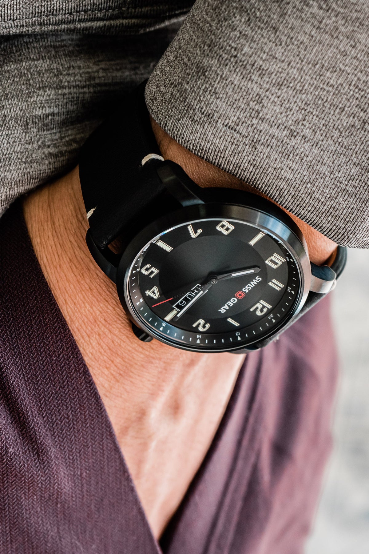 SWISSGEAR Legacy Swiss Watch - Black with Black Dial and Black Strap - 02