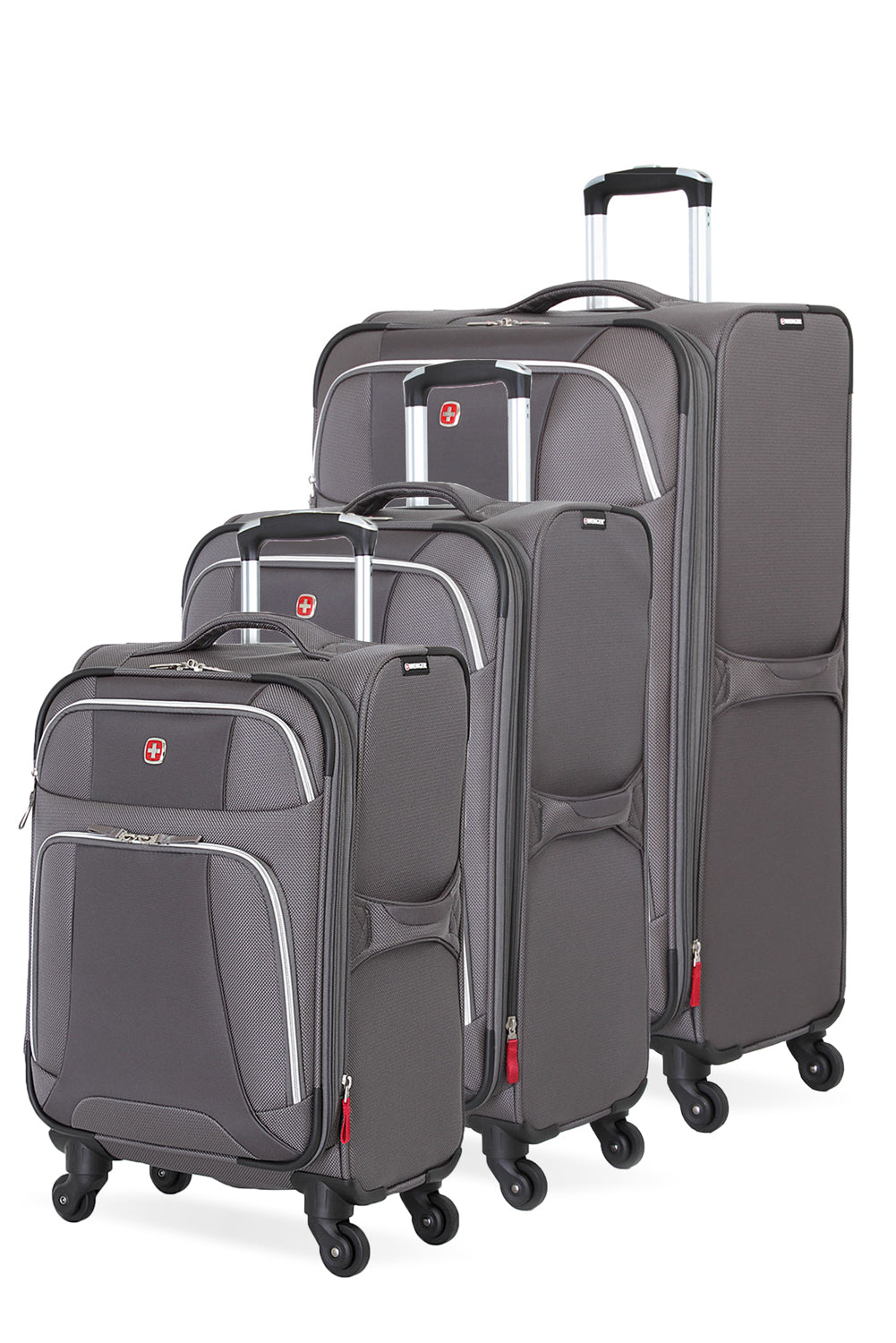 Swissgear 7362 Expandable 3pc Liteweight Spinner Luggage Set - Gray