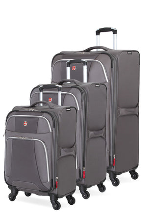 Swissgear 7362 Expandable 3pc Liteweight Spinner Luggage Set - Gray