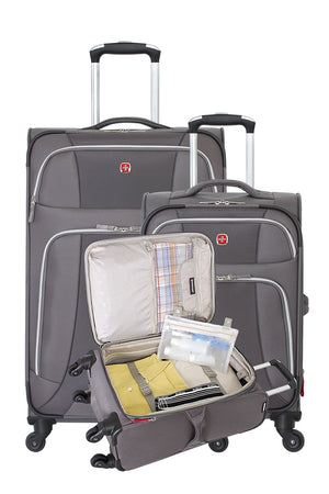 Swissgear 7362 Expandable 3pc Liteweight Spinner Luggage Set - Gray