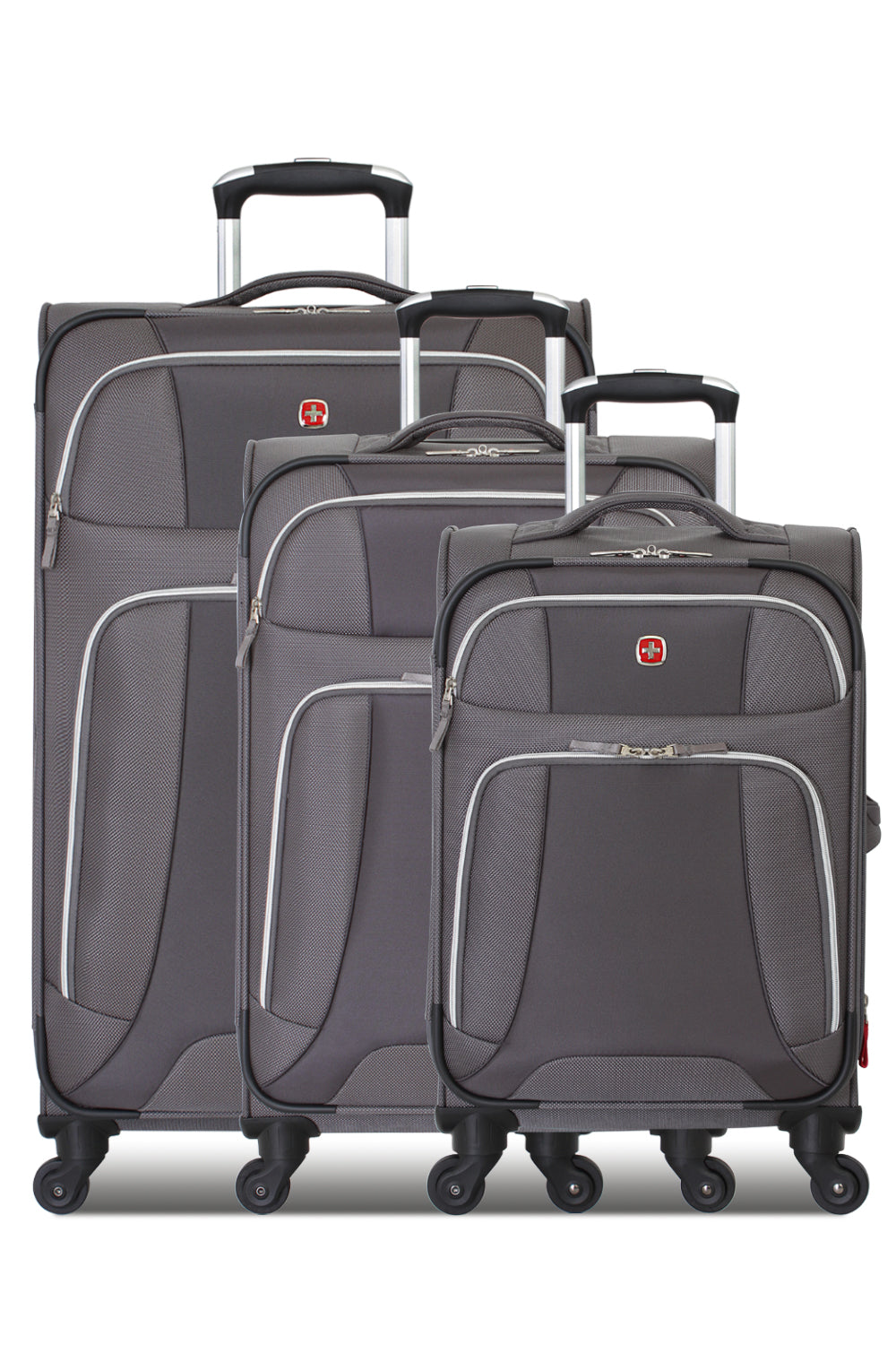 Swissgear 7362 Expandable 3pc Liteweight Spinner Luggage Set - Gray