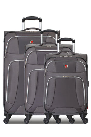 Swissgear 7362 Expandable 3pc Liteweight Spinner Luggage Set - Gray