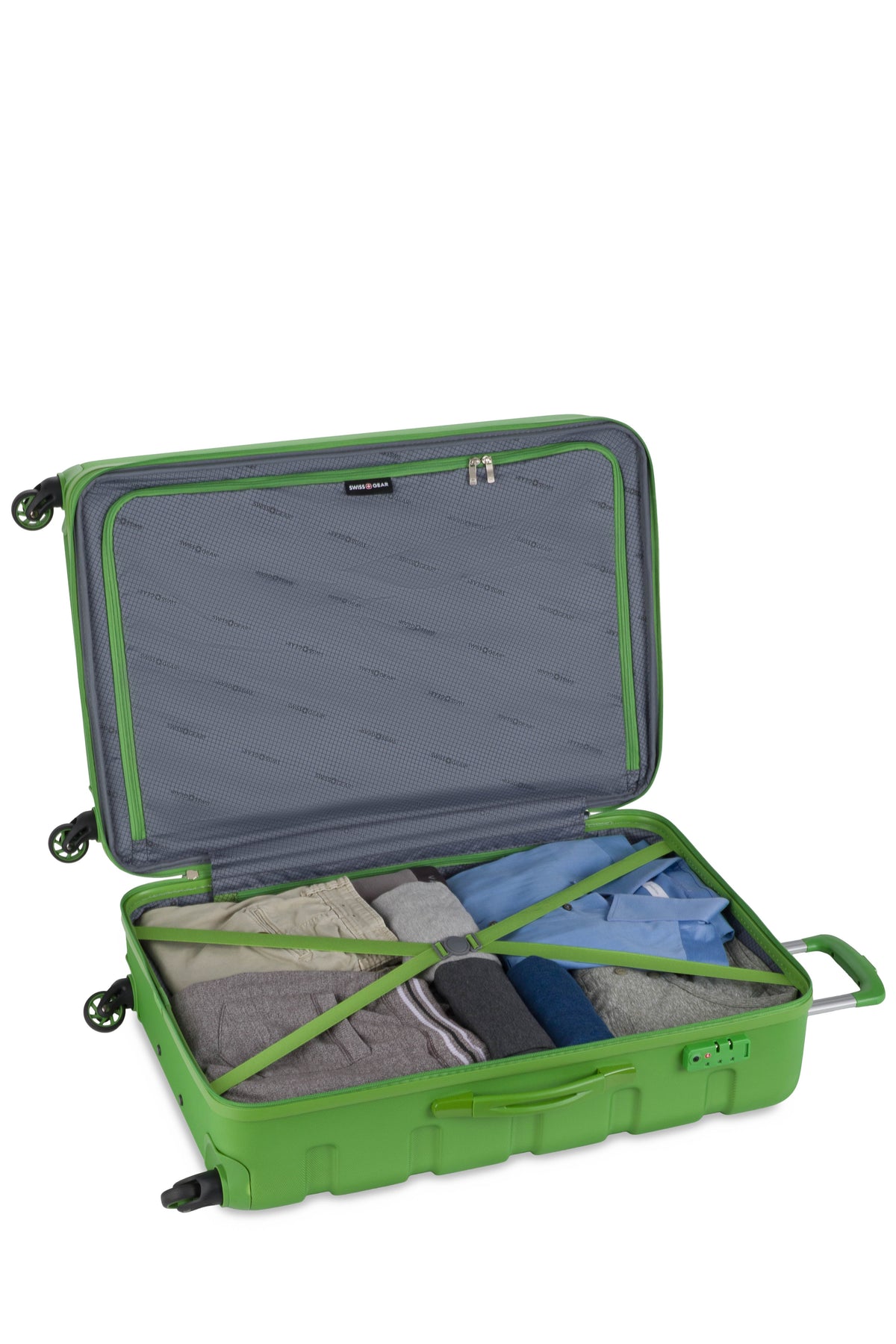 SWISSGEAR Signature Large Checked Spinner - Lime Green - 05