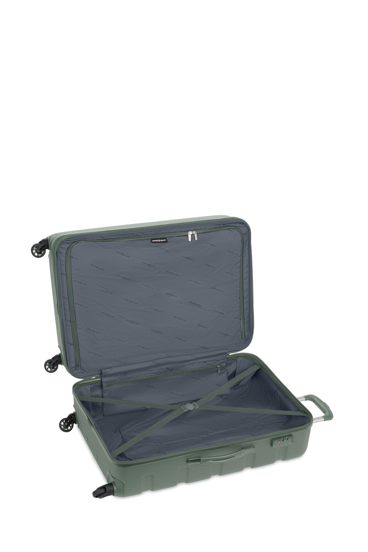 SWISSGEAR Signature Large Checked Spinner - Olive Green - 04
