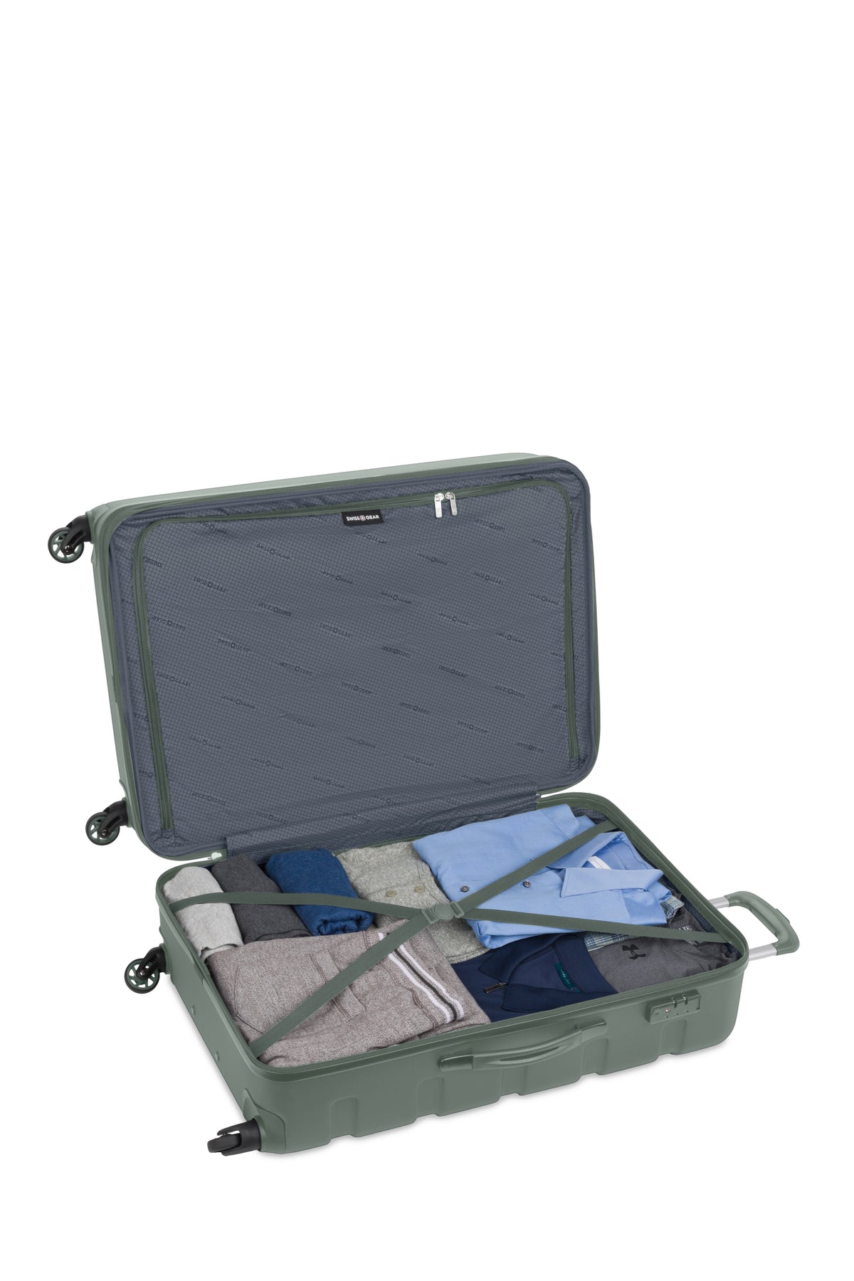 SWISSGEAR Signature Large Checked Spinner - Olive Green - 05