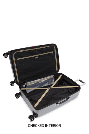 Swissgear 7585 Expandable 3pc Hardside Spinner Luggage Set Elastic tie-down clothing straps to help prevent shifting of contents