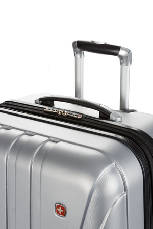 Swissgear 7585 Expandable 3pc Hardside Spinner Luggage Set Aluminum, push button locking telescopic handle 