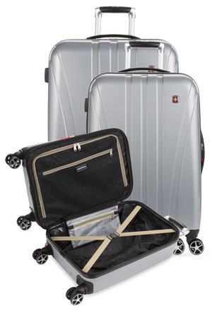 Swissgear 7585 Expandable 3pc Hardside Spinner Luggage Set Zippered divider panel with built-in view mesh pocket