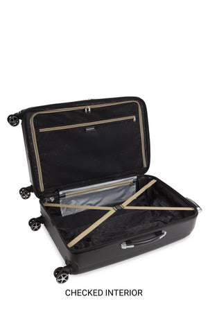 Swissgear 7585 Expandable 2 Piece Hardside Spinner Luggage Set - Black Split case twin-compartment design