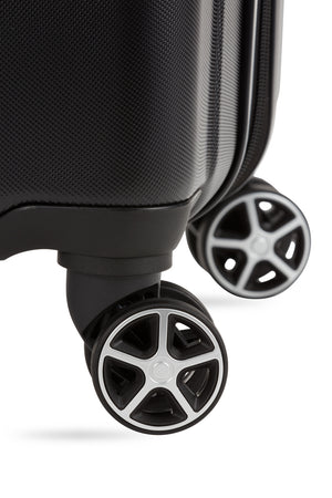 Swissgear 7585 Expandable 2 Piece Hardside Spinner Luggage Set - Black Eight 360 degree, multi-directional spinner wheels for maximum maneuverability