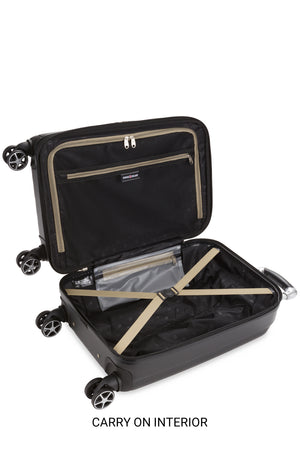 Swissgear 7585 Expandable 2 Piece Hardside Spinner Luggage Set - Black Elastic tie-down clothing straps to help prevent shifting of contents