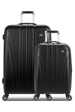 Swissgear 7585 Expandable 2 Piece Hardside Spinner Luggage Set - Black