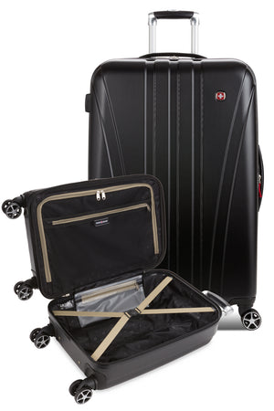 Swissgear 7585 Expandable 2 Piece Hardside Spinner Luggage Set - Black 2 Piece Set contains 19 inch Expandable Carry-on and 27 inch Expandable Luggage