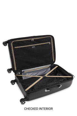 Swissgear 7585 Expandable 3pc Hardside Spinner Luggage Set Elastic tie-down clothing straps to help prevent shifting of contents