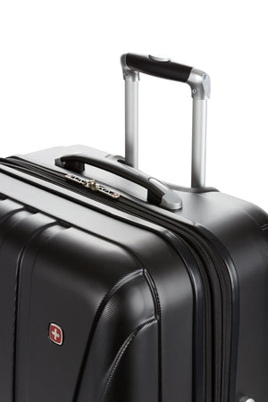 Swissgear 7585 Expandable 3pc Hardside Spinner Luggage Set Aluminum, push button locking telescopic handle 