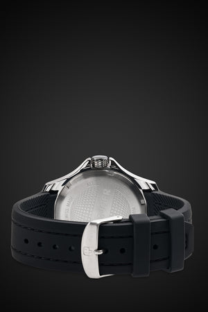 Wenger Seaforce Watch - Stainless Steel Case with Black Dial and Black Silicone Strap 