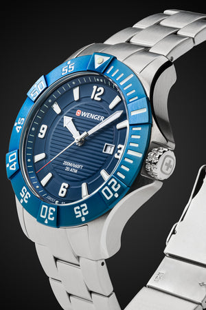 Wenger Seaforce Watch - Stainless Steel with Blue Dial and Stainless Steel Bracelet