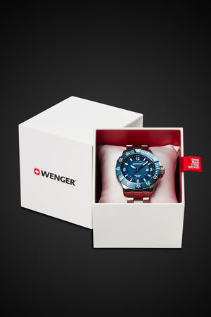 Wenger Seaforce Watch - Stainless Steel with Blue Dial and Stainless Steel Bracelet