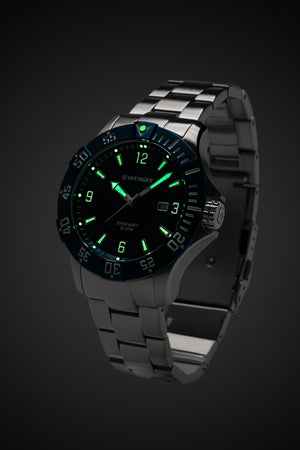 Wenger Seaforce Watch - Stainless Steel with Blue Dial and Stainless Steel Bracelet