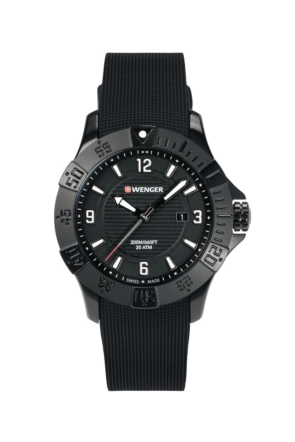 Wenger Seaforce Watch All Black with Black Dial and Black Silicone